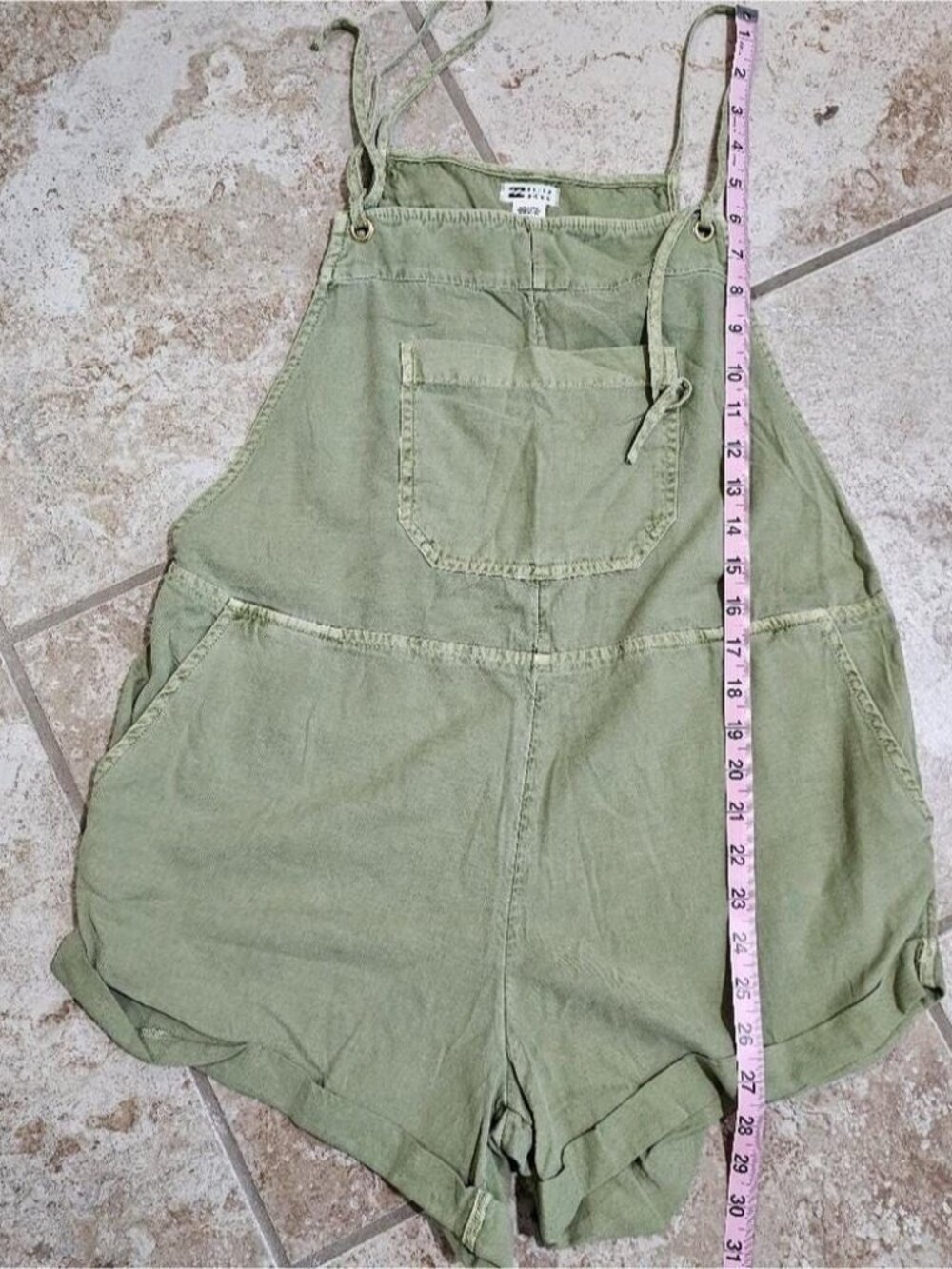 Billabong Large Green Romper Overall Coastal Cowgirl Boho Surfer Casual Playsuit - Picture 7 of 8